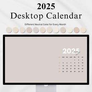 2025 Desktop Wallpaper Calendar | Neutral Colors Digital Desktop Organizer Aesthetic Wallpaper Macbook Wallpaper Laptop Wallpaper Computer