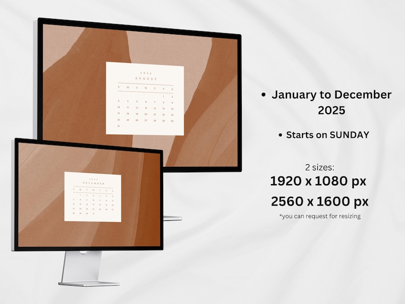 2025 Desktop Wallpaper Calendar Desktop Organizer MacBook Wallpaper