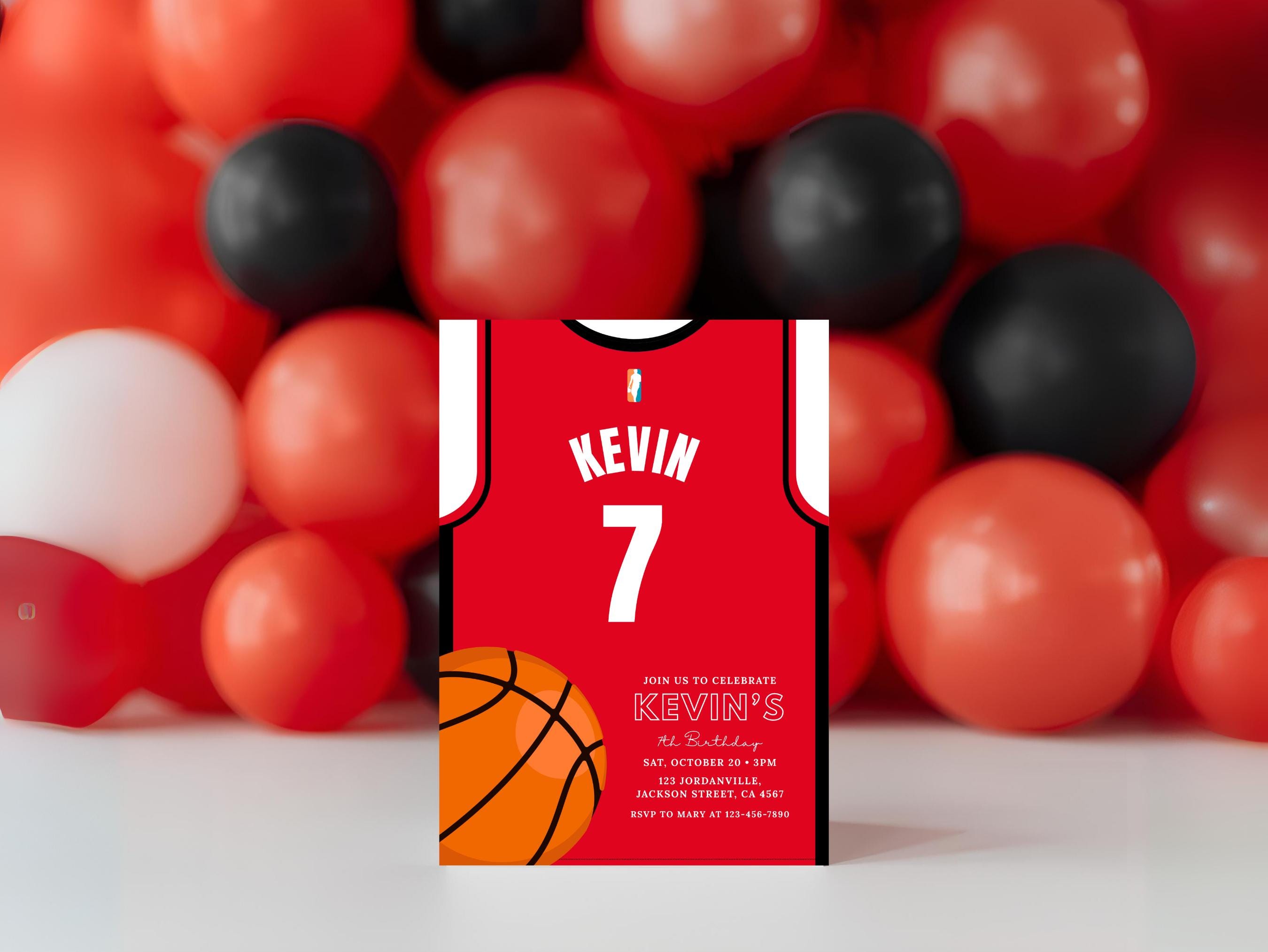 The Houston Rockets Invatation Houston Rockets Basketball Birthday Invitation Template Editable Kids ...