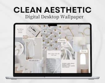 Desktop Wallpaper / White Aesthetic / Collage - Etsy UK