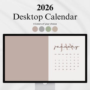 2026 Desktop Wallpaper Calendar Digital Desktop Calendar Aesthetic Wallpaper Minimalist Neutral Color Calendar Macbook Wallpaper Modern
