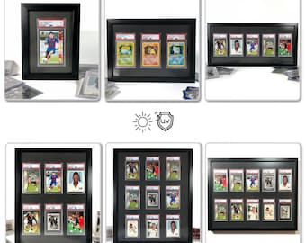 PSA Sammelkarten Rahmen Trading Card Wandmontage Display Frame Case Pokémon Sport, Bilderrahmen mit UV Acrylschutzglas Pgs CGC