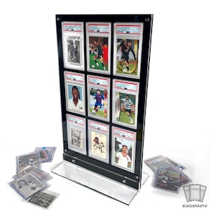 Cadre de carte à collectionner autoportant en acrylique PSA, 9 emplacements, protection UV, cadre Pokémon à poser avec base solide