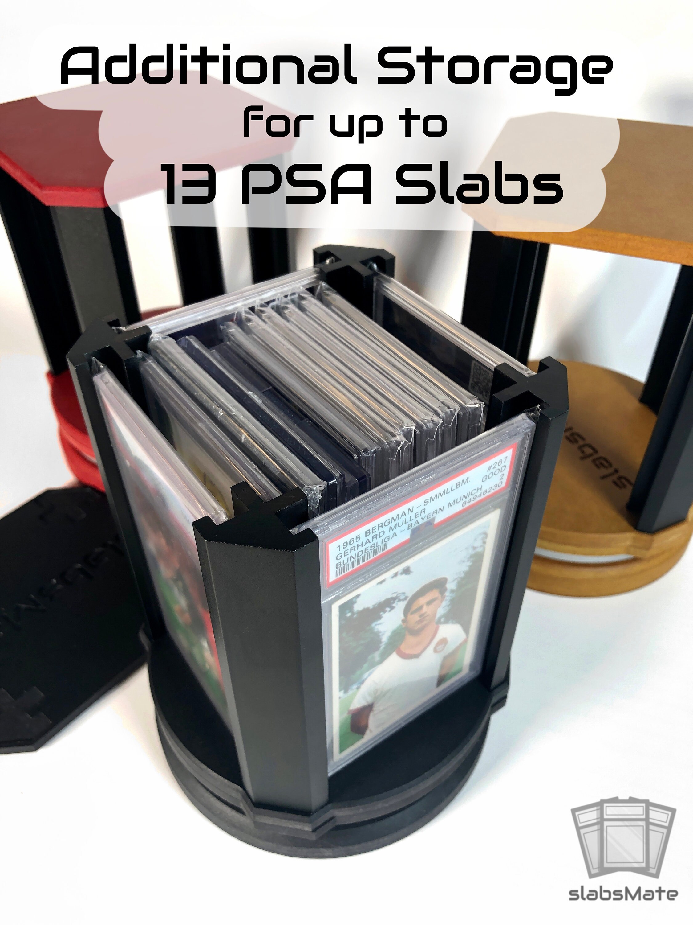 Rotating Tower Display Stand Graded Cards, PSA Cgc PGS Slabs, Storage