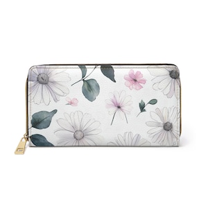 Floral Zipper Wallet | Stylish Floral Wallet, Women&#39;s Accessory, Gift for Her, Everyday Use, Cute Zipper Pouch