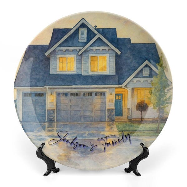 Personalized Bone China Plate with your own Image & Text, Bone China decorative plate (Send Photo Via Etsy Message)