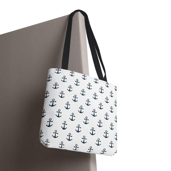 Anchor Tote Bag - Nautical Beach Bag, Shoulder Tote, Grocery Bag, Market Bag, Gift for Sailor