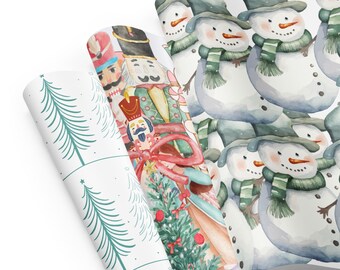 Multicolor  Holiday Gift Wrapping Paper, Matte Finish, 3 Pack
