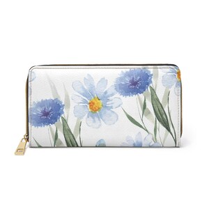 Cartera con cremallera floral: elegante cartera, monedero con estampado floral, accesorio para el día a día, regalo para ella, regalo de cumpleaños, accesorio de viaje.