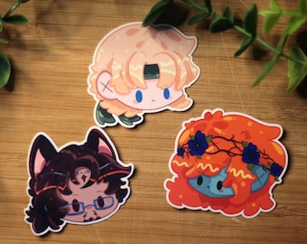 RESTOCK - Martyn, Ren and Cleo - Hermitcraft / Life Series Stickers (FAN-MADE)