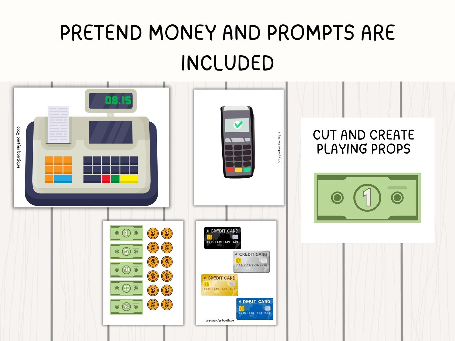 Pretend Play Menus - Fake Kids Menu, Fun Kids Menu for Kitchen Play ...