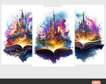Fantasy Castle Coloring Book: Magic Scenes (Printable PDF)
