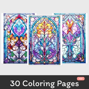 Glasmalerei-Buch: 31 druckbare Seiten (PDF)