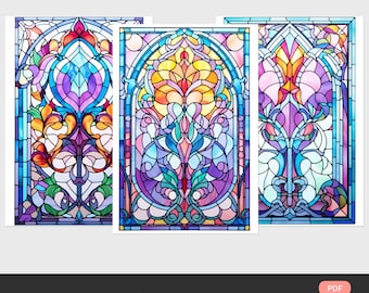 Stained Glass Coloring Book: 31 Printable Pages (PDF)