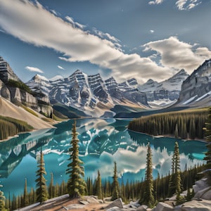 Moraine Lake Banff Alberta Digital Art