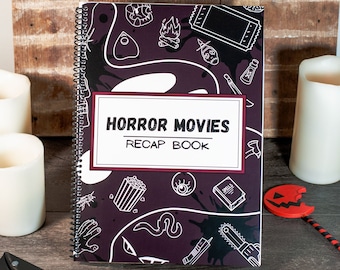 Horror Movies Recap Book - Horror Movie Review Book for Horror Fans - Horror Movie Lover Gift - Movie Journal and Log Book - Movie Buff Gift