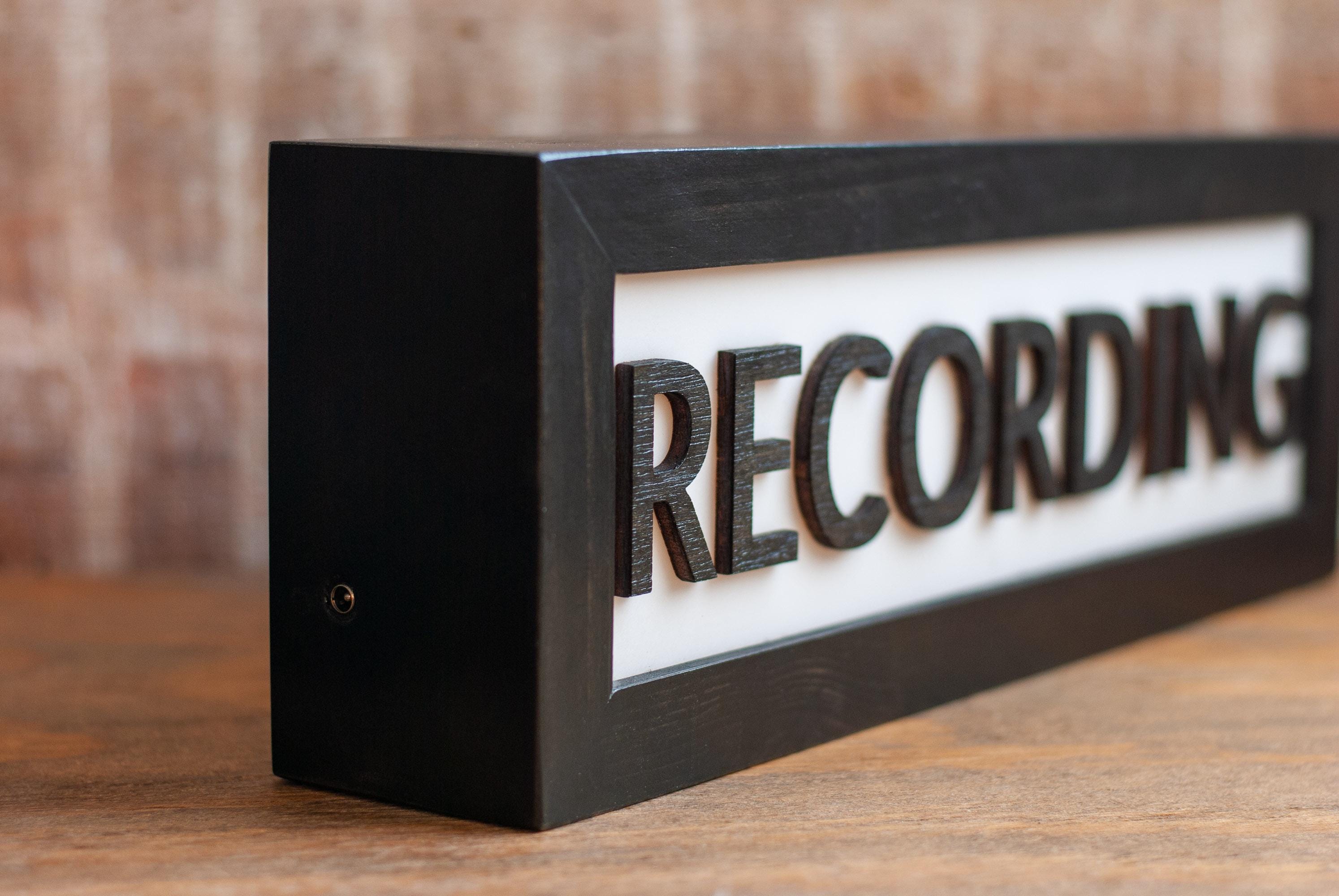 Recording Light LED Sign | Lightbox Sign for Music Studio & Podcast ...