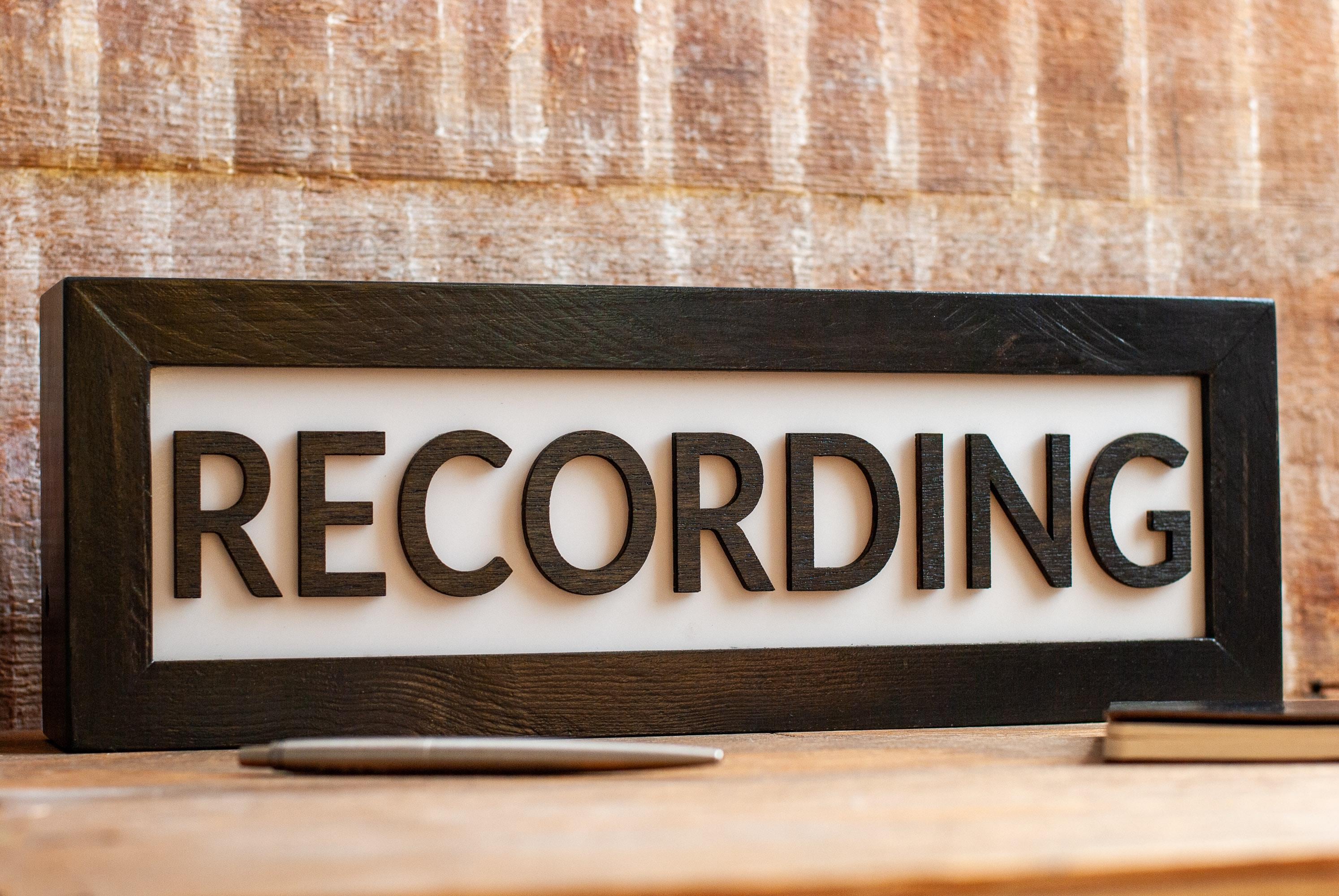Recording Light LED Sign | Lightbox Sign for Music Studio & Podcast ...