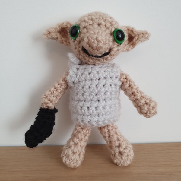 Dobby the house elf figure. Harry Potter inspired handmade crocheted doll