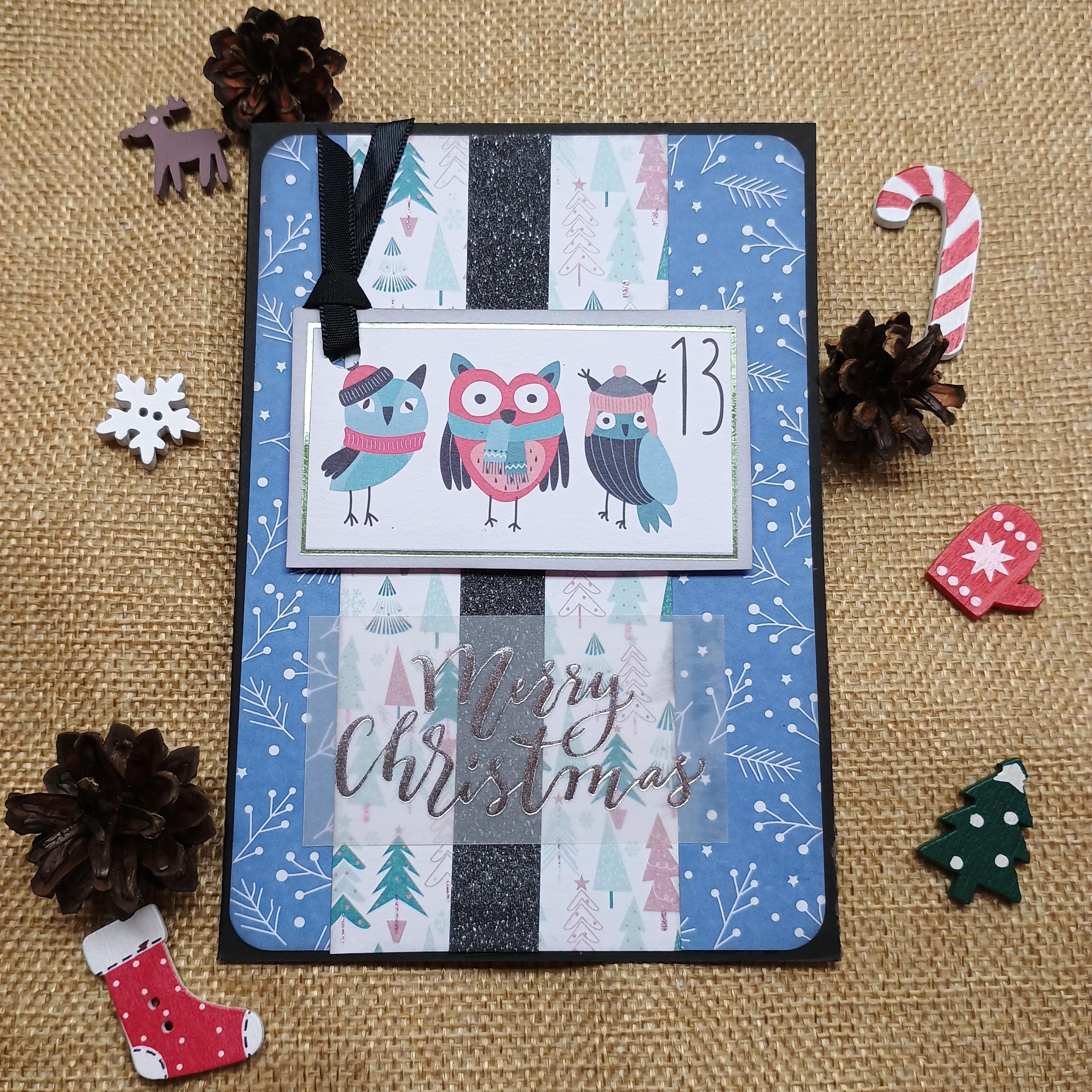 Weihnachtskarte Mit Eulenmotiv – 145 X 145 Mm, Aus Recyceltem Karton, Mit Umschlag – Festliche Grußkarte