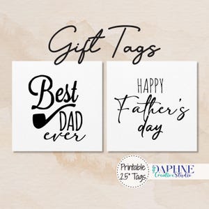 Etichette regalo stampabili per il miglior papà di sempre e la festa del papà - Etichette minimaliste per papà - Etichette digitali - Download immediato - Etichetta con papillon "Grazie papà"