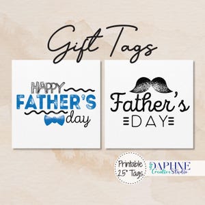 Etiquetas de presente para o Dia dos Pais para impressão – Feliz Dia dos Pais e design de bigode – Download instantâneo de etiquetas de 2,5” para o pai – Conjunto de etiquetas de presente digitais