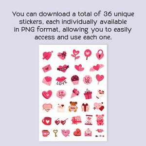 Puede incluir: Un conjunto de 36 pegatinas con tem&aacute;tica de San Valent&iacute;n con corazones, mensajes de amor y otras im&aacute;genes rom&aacute;nticas. Las pegatinas son de color rosa y rojo y son perfectas para a&ntilde;adir un toque de amor a tus manualidades, diarios o regalos.
