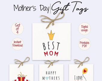 Etichette regalo per la festa della mamma stampabili e digitali / Set di graziose etichette regalo per la mamma / Decorazione per confezioni regalo / Download immediato