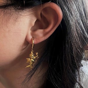 Gold Cupid Angel Cherub Valentine’s Day Earrings
