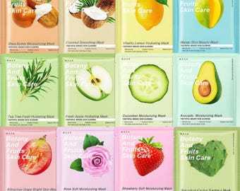 Facial Face Mask Multipack,Sheet,Skincare Face Mask Sheets,Anti-Aging Facial Masks, 1 pack of 12F.