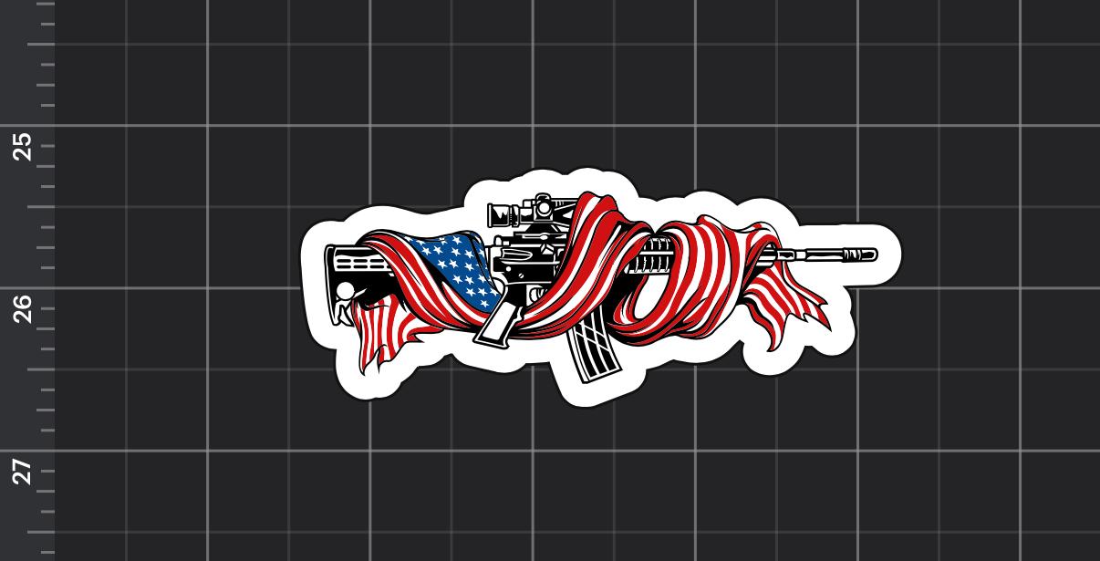 AR-15 American Flag Sticker – Patriotic Gun Rights Vinyl Decal – 2A ...