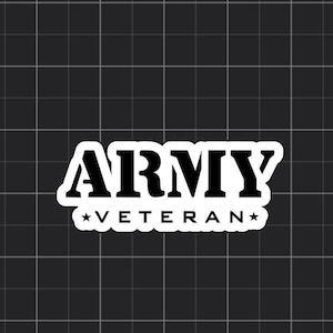 Army Veteran Sticker | Patriotic Military Vinyl Sticker | Army Pride Decal | Veteran Gift | Waterproof Laptop Car Sticker