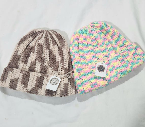 Handmade Multicolor Unisex Crochet Hat Handmade Crochet Colorful Scrap Yarn Beanie | MakerPlace by  main image 3