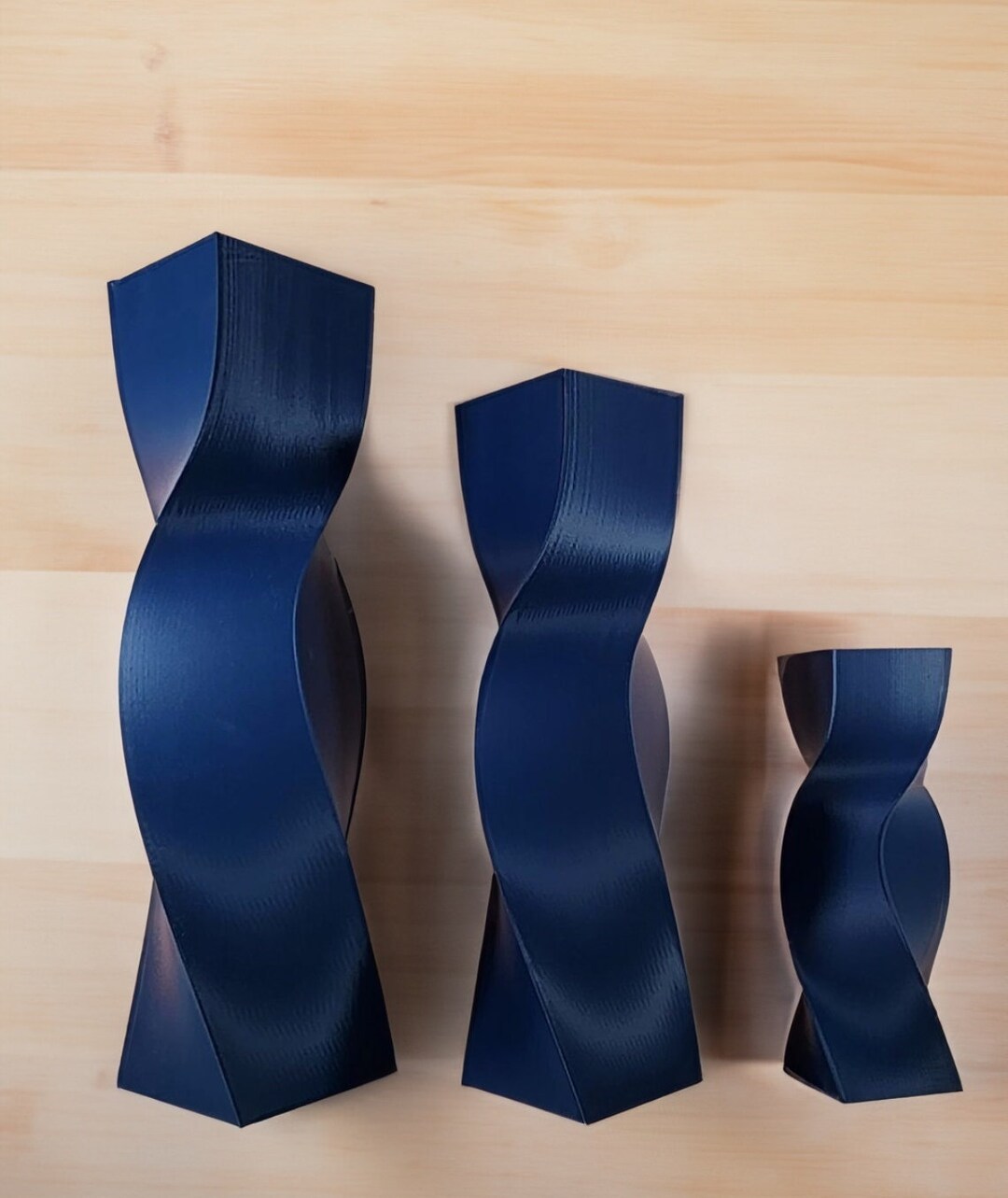 Tall Geometric Matte Navy Blue Vase or Centerpiece Modern Etsy