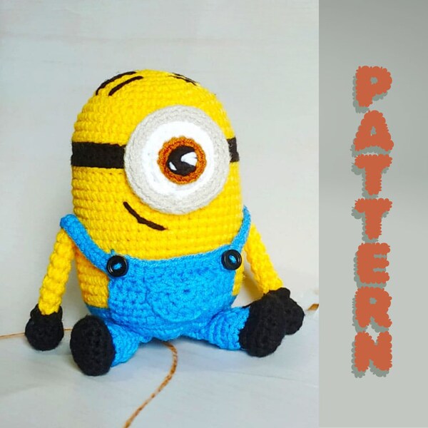 Minion-Amigurumi-Häkelmuster, Minion-Amigurumi-Muster, „Ich – Einfach unverbesserlich“-Charakter, DIY-Spielzeugmuster, handgemachte Geschenkidee