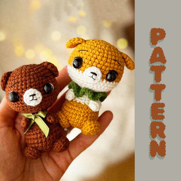 Bear and Dog Amigurumi Crochet Pattern - Create Adorable Plush Toys, Ideal Handmade Present for DIY Hobbyists