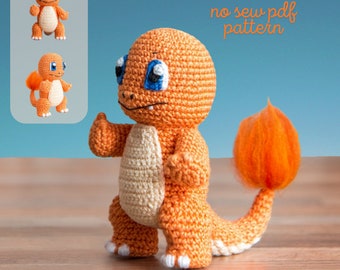 Amigurumi Crochet Patterns , Stuffed Toy PDF Patterns, Cute Amigurumi Animal, DIY Crochet Gifts, Instant Download,Charmander (Pokemon)