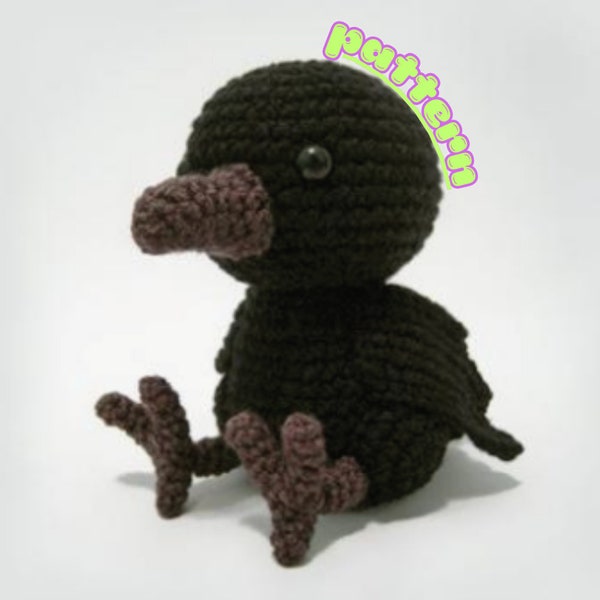 Crowly Raven Crochet Pattern - Amigurumi Bird Plush Toy Instructions - Instant Download PDF Tutorial