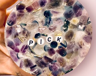 Amethyst Picky Pad with real Crystals and Beads Sensory Toy/Fidget Toy ADHD Silicone Stress Reliever TIKTOK Trend