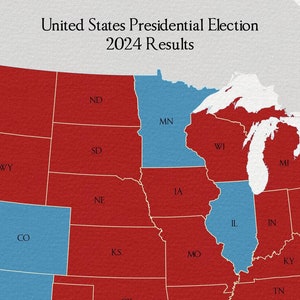 DOWNLOAD Karte der US Präsidentschaftswahlen 2024. Elegant texturierte Landkarten mit unterschiedlichen Texturen. Hohe Auflösung 10200 x 6600 px