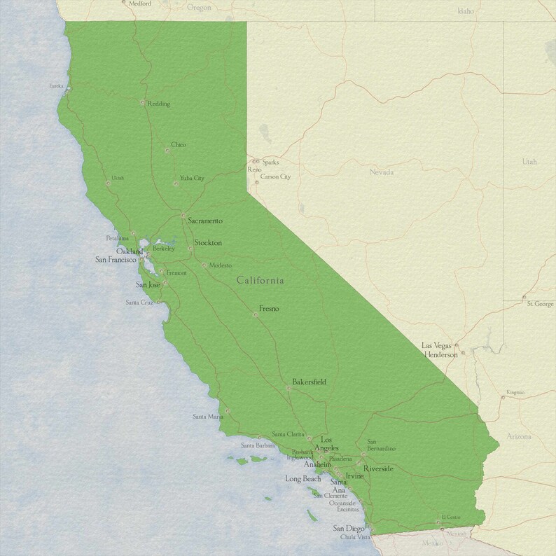 California State Map Bundle: Styles Include Simple, Detailed, Rich ...