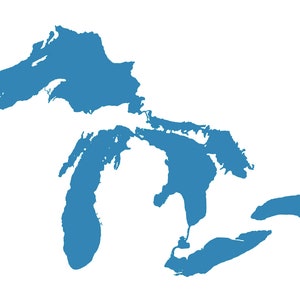 Mapa de los Grandes Lagos DESCARGAR tipos .jpg .pdf .png y .svg (azul sobre fondo blanco) alta resolución