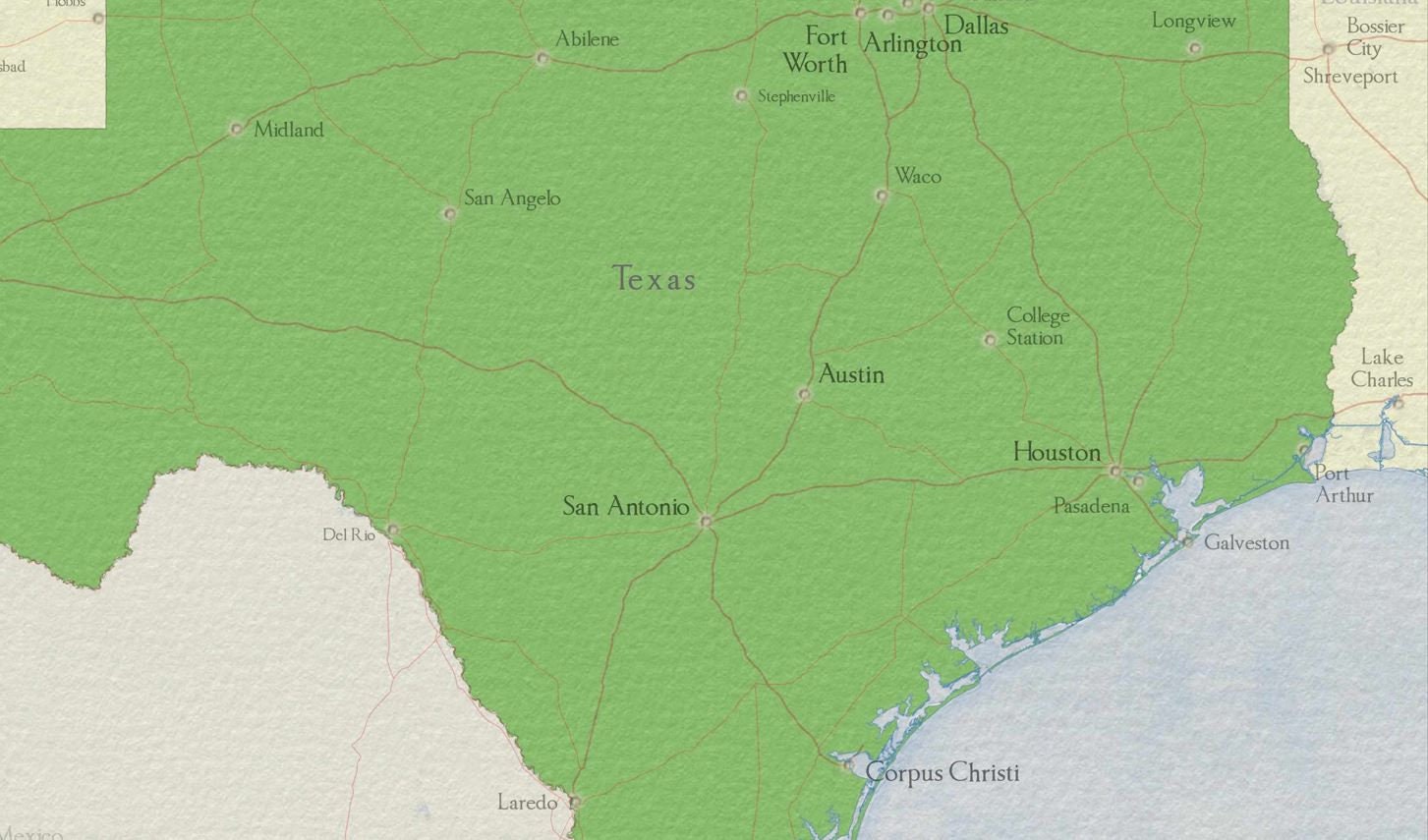 Texas Map Bundle: Styles Include Simple, Detailed, Rich, Elegant ...