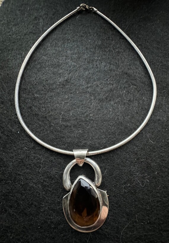 Stone and Sterling Silver Pendant and Chain Neckl… - image 7