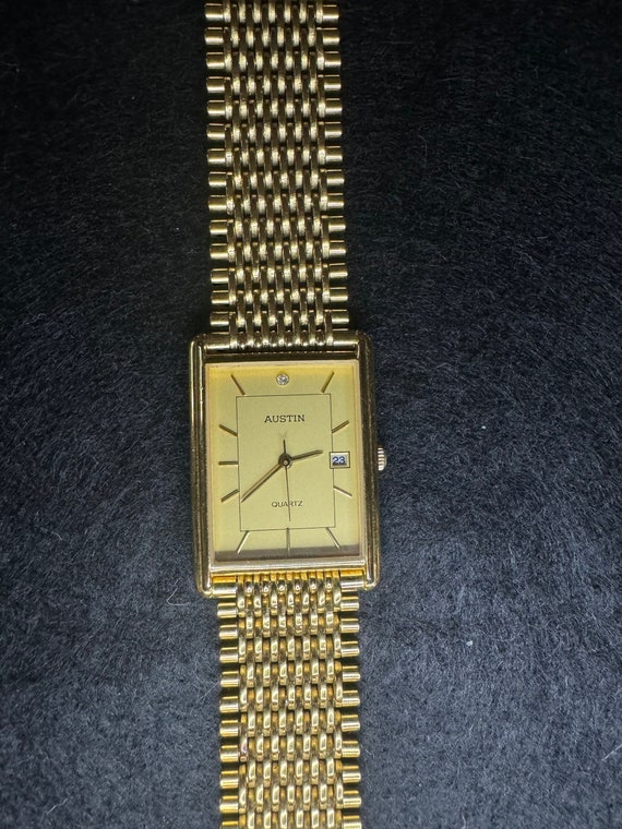 Austin Quartz Men’s Gold Tone Wrist Watch with Dia