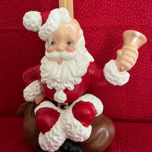 Handpainted Vintage Santa with Bell