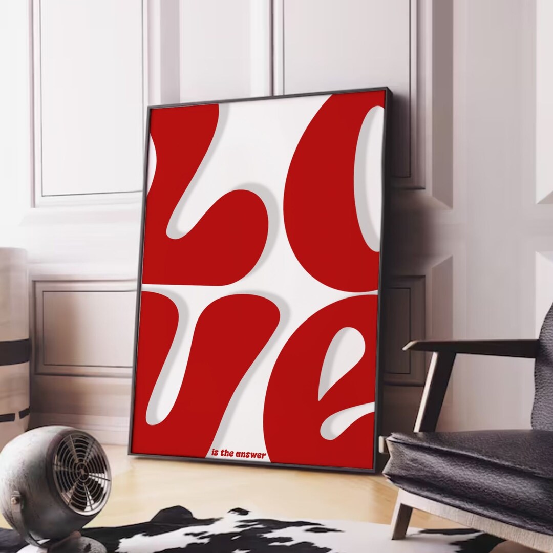 Typography Love Wall Art, Printable Wall Art, Love, Home Decor, Self ...
