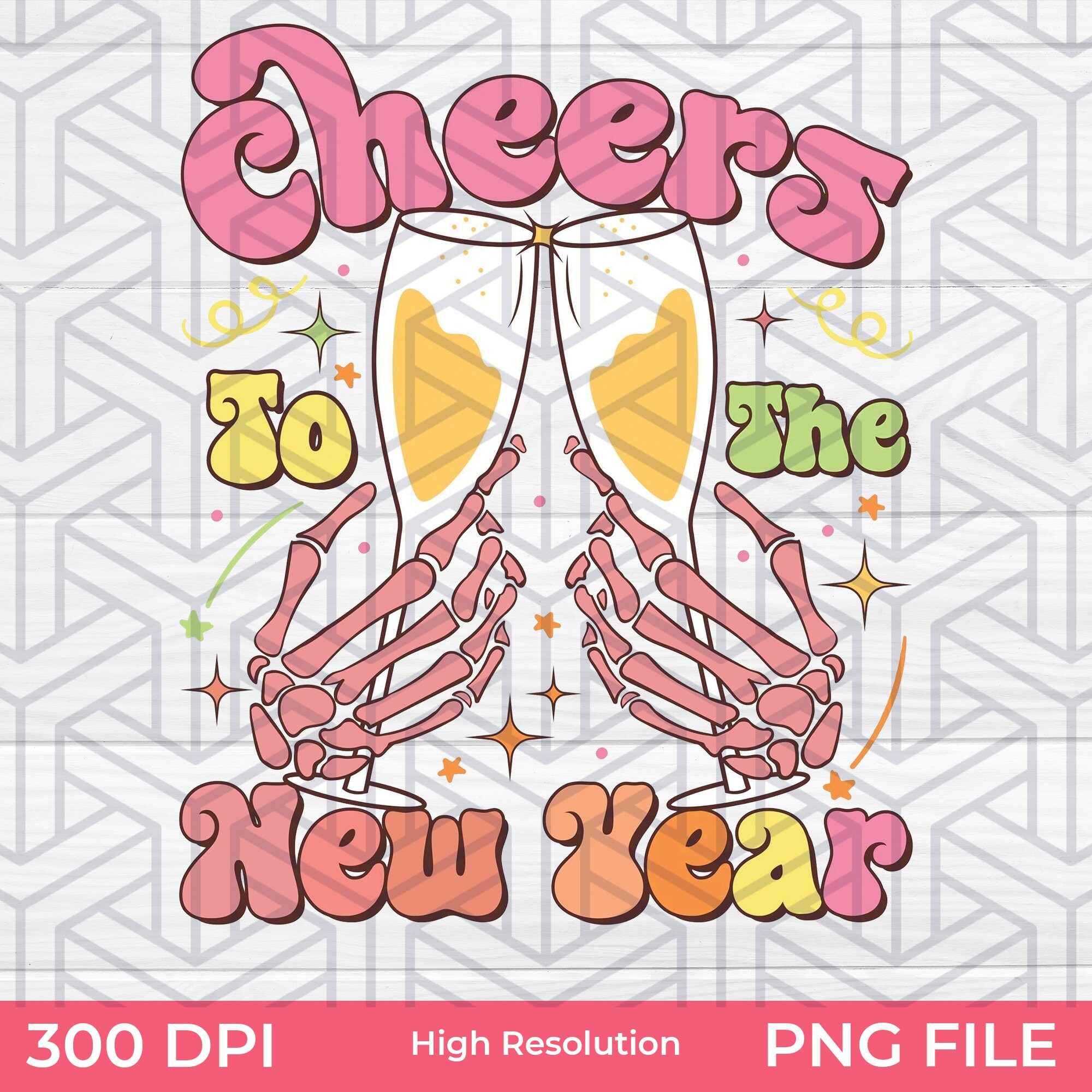 Cheers to the New Year 2024 Pngcheer Svg New Year Svg Retro Etsy