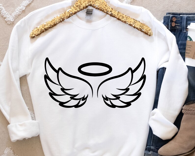 Angel Wings and Halo Svg, Angel Wings Svg, Angel Svg, Halo Svg, Angel