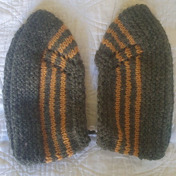 Unique. Hand knitted woolen house shoes.